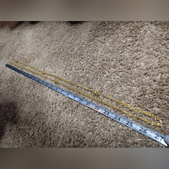 Gold Chain Necklace with Beaded Accents - Picture 8 of 9